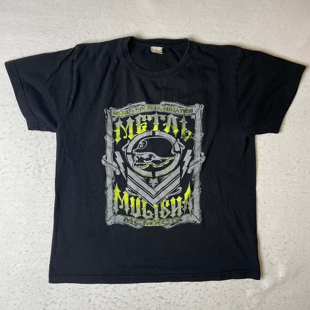 Metal‎ Mulisha World Wide Domination Black T Shirt MCMXCVI Y2K